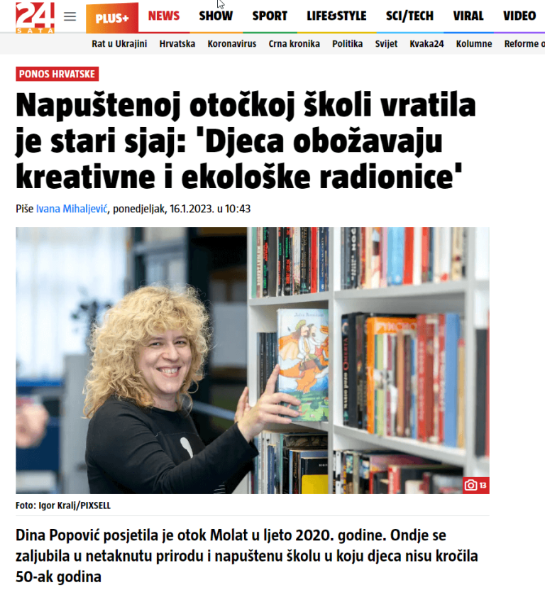 24 sata - Napuštenoj otočkoj školi vratila je stari sjaj: 'Djeca obožavaju kreativne i ekološke radionice'