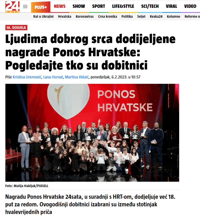 24 sata - Ljudima dobrog srca dodijeljene nagrade Ponos Hrvatske: Pogledajte tko su dobitnici