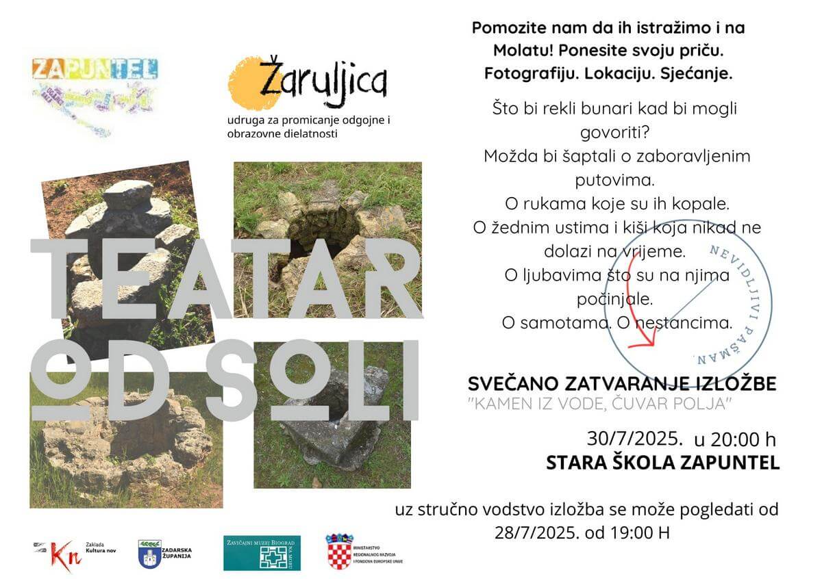 Plakat izložba Bunari - Nevidljivi Pašman