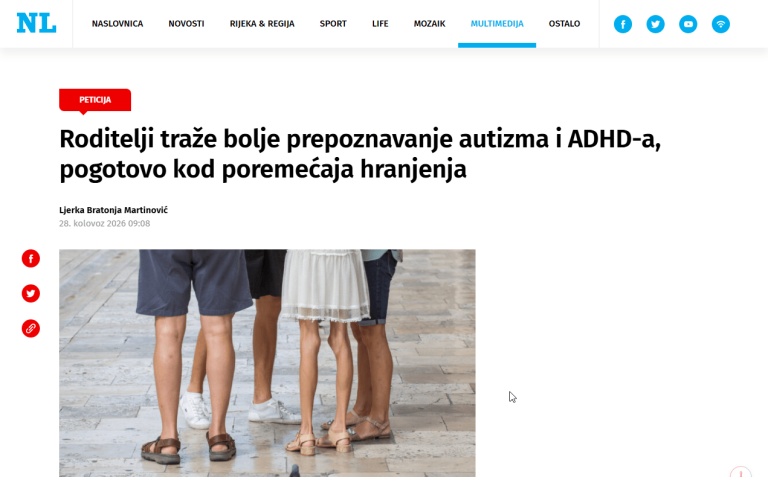 Novi list - Roditelji traže bolje prepoznavanje autizma i ADHD-a, pogotovo kod poremećaja hranjenja